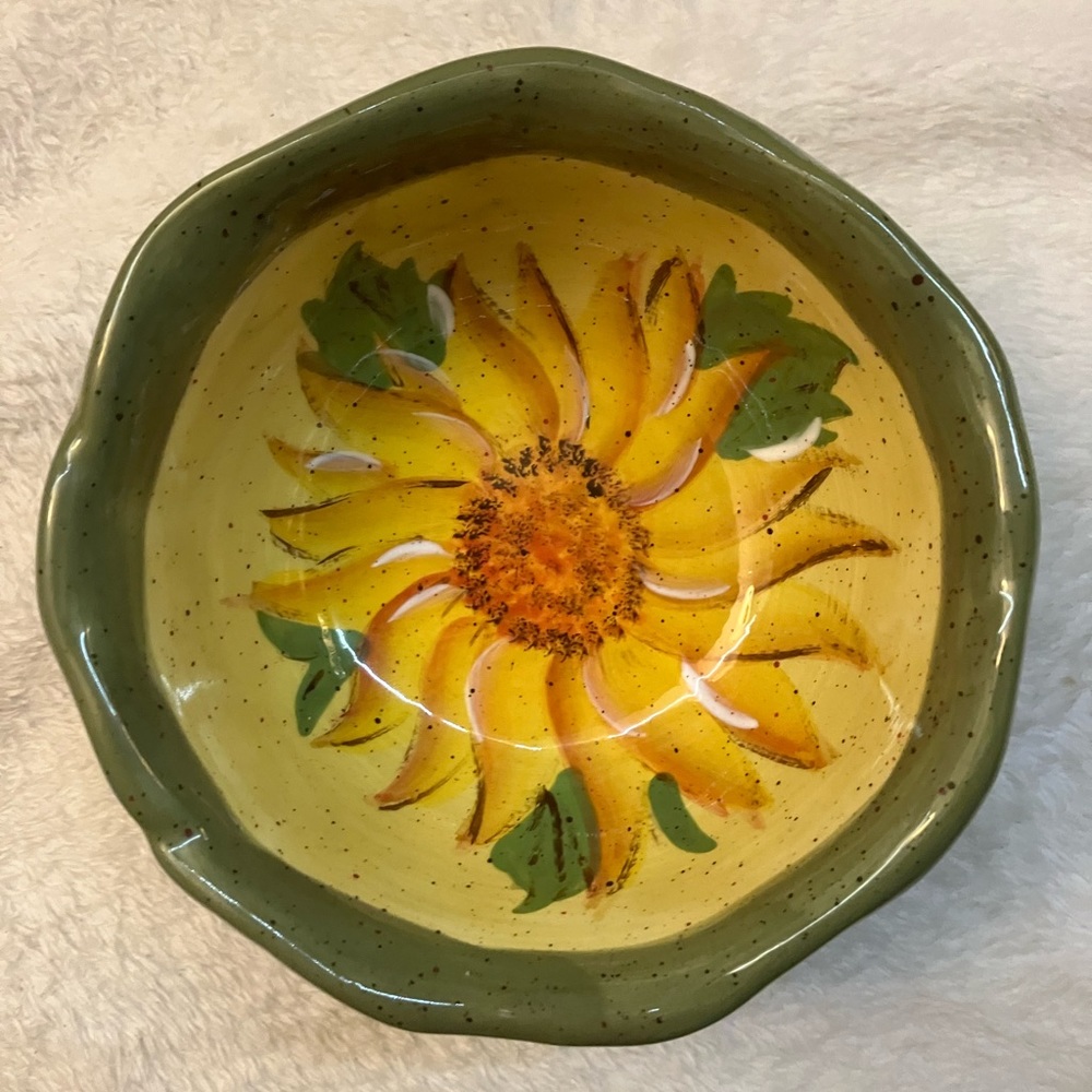 Bella Casa by Ganz Yellow Sun Flower Bowl Candy Dish Trinket Holder